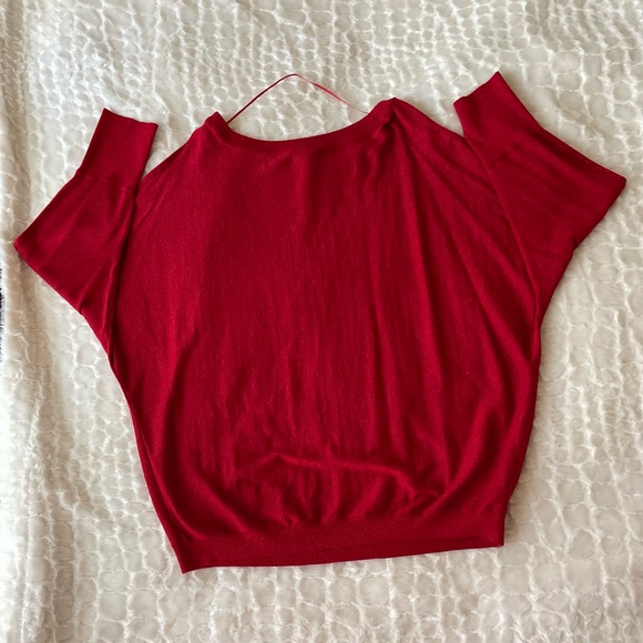 I.N.C International Concepts plus size cherry red shimmering sweater. Size (2X). - Picture 3 of 4